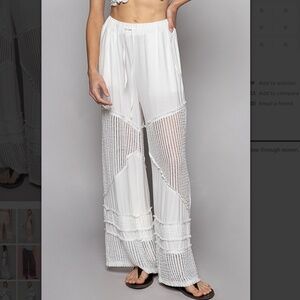 POL White Sheer Women's Track Pants